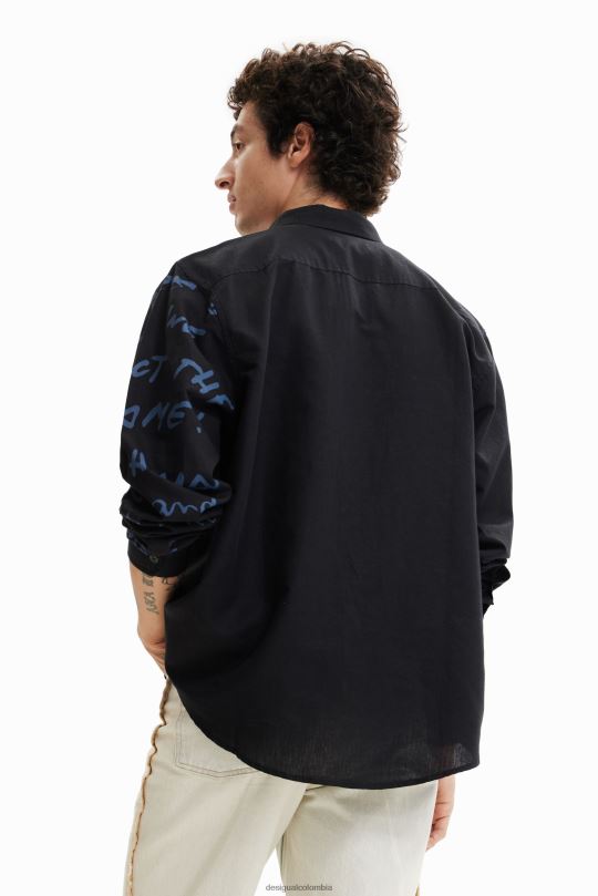 Desigual zapatos Colombia - ropa 4802L1579 hombres Desigual camisa de lino con ilustración