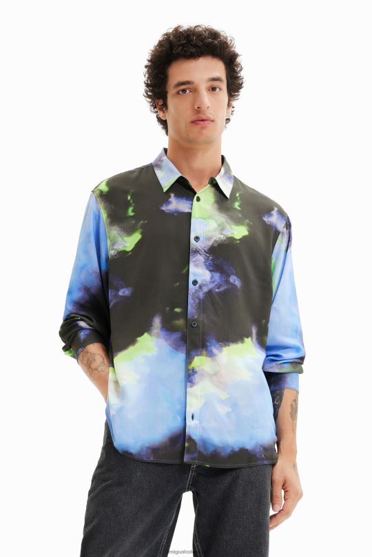 blusas Desigual bogota - ropa 4802L1580 hombres Desigual camisa fluida de manga larga