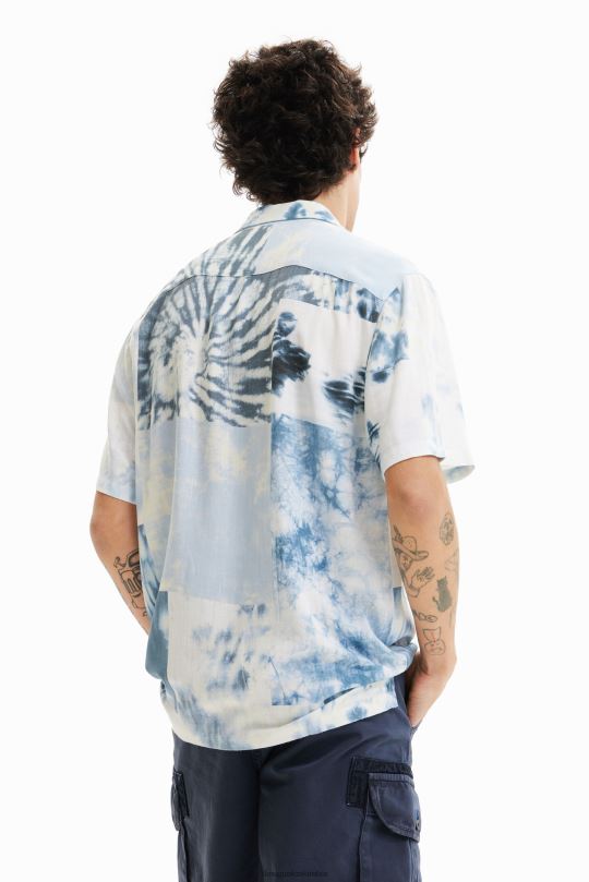 ropa 4802L1585 hombres Desigual camisa resort con efecto tie-dye - Desigual sale damen