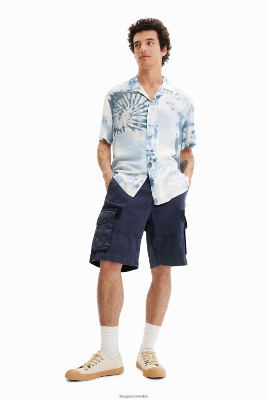 ropa 4802L1585 hombres Desigual camisa resort con efecto tie-dye - Desigual sale damen