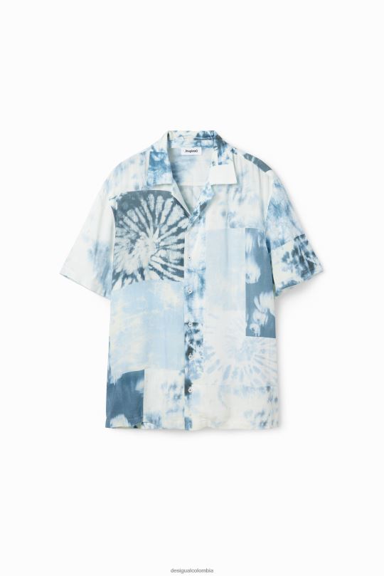 ropa 4802L1585 hombres Desigual camisa resort con efecto tie-dye - Desigual sale damen