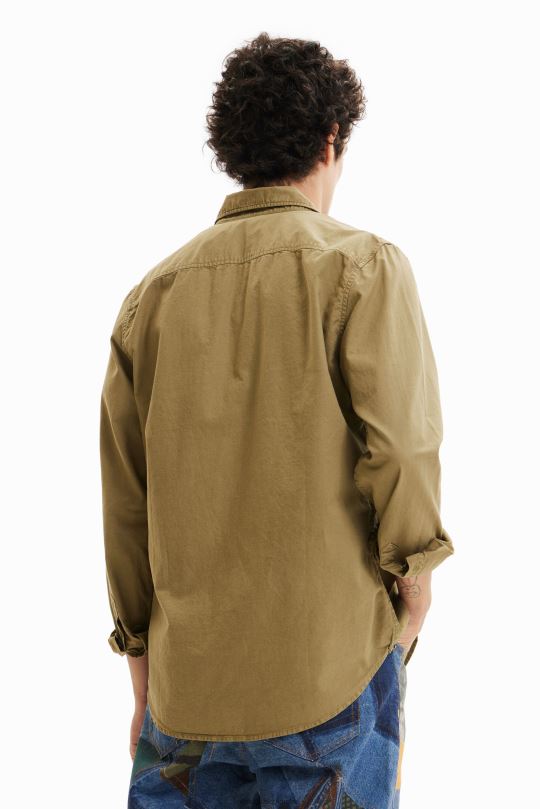 ropa 4802L1595 hombres Desigual camisa bordada de manga larga - Desigual shop