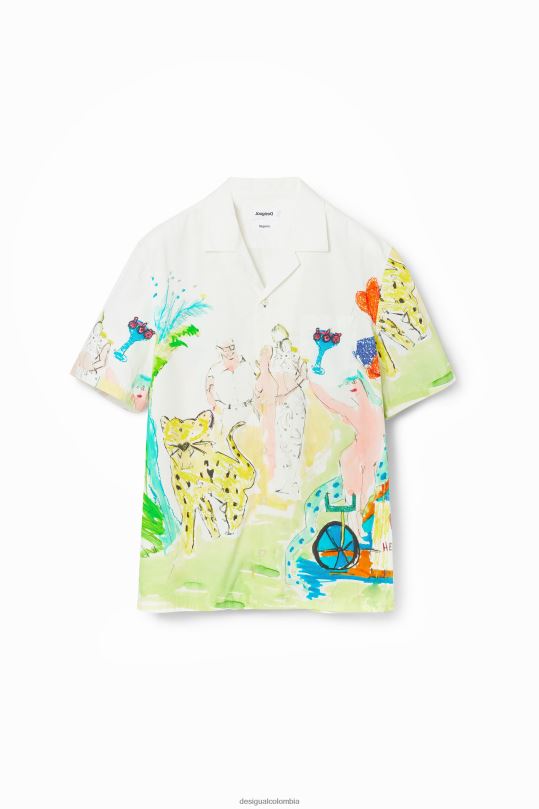 ropa 4802L1619 hombres Desigual camisa artística del resort - Desigual sale damen