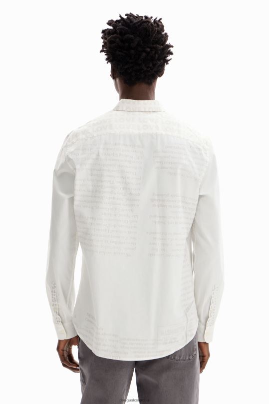 blusas Desigual bogota - ropa 4802L1659 hombres Desigual camisa de popelina tipo periódico