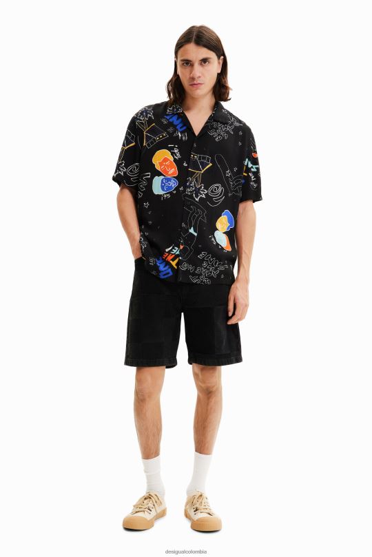 ropa 4802L1695 hombres Desigual camisa artística del resort - Desigual shop