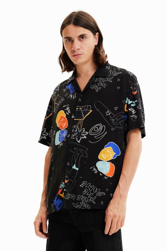 ropa 4802L1695 hombres Desigual camisa artística del resort - Desigual shop