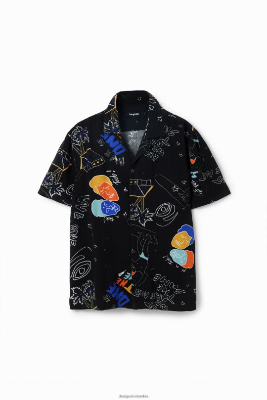 ropa 4802L1695 hombres Desigual camisa artística del resort - Desigual shop