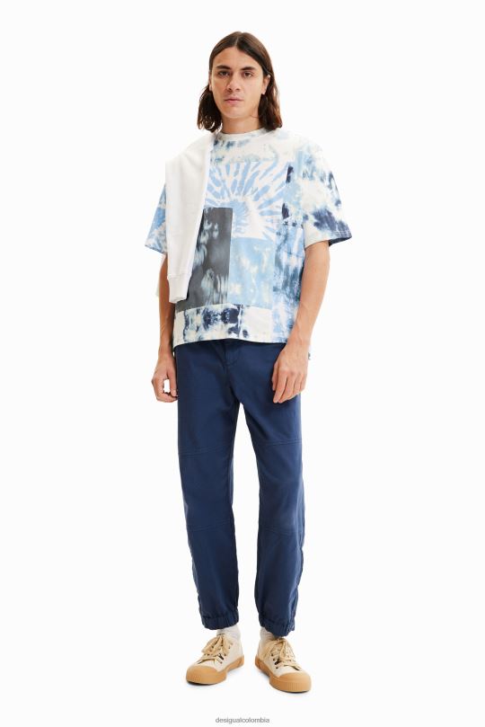 ropa 4802L1516 hombres Desigual camiseta con patchwork y efecto tie-dye - Desigual shop