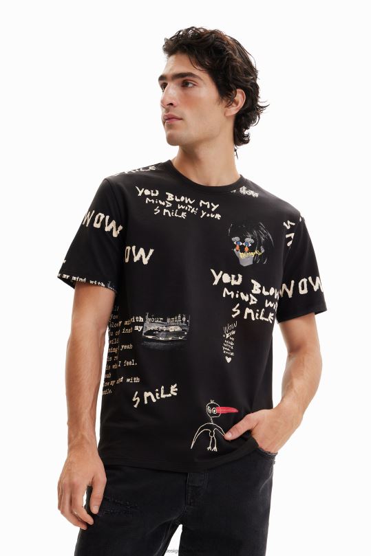 Desigual Colombia bolsos - ropa 4802L1521 hombres Desigual camiseta de manga corta con texto