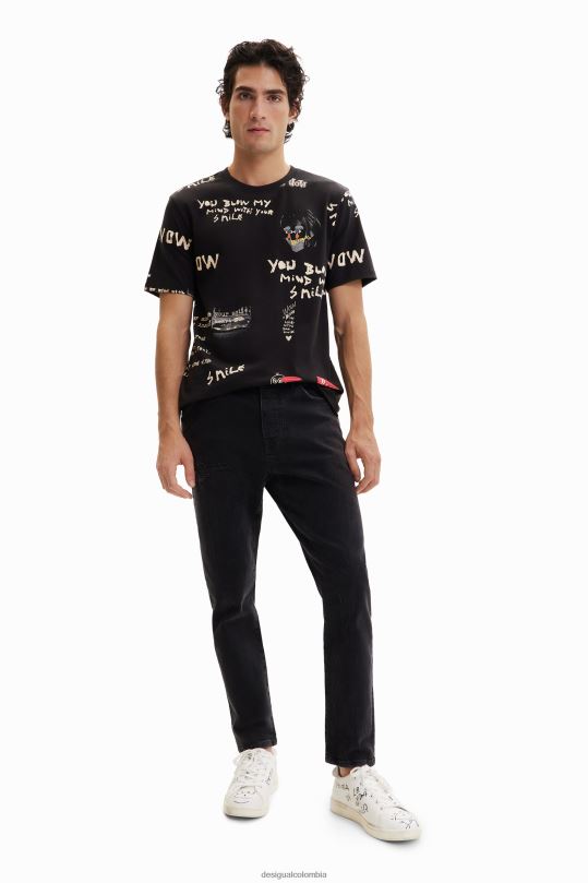 Desigual Colombia bolsos - ropa 4802L1521 hombres Desigual camiseta de manga corta con texto