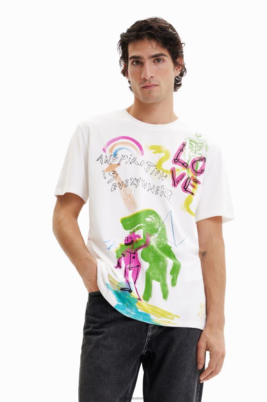 Desigual zapatos Colombia - ropa 4802L1523 hombres Desigual camiseta con ilustración artística