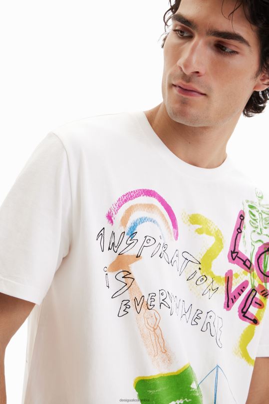 Desigual zapatos Colombia - ropa 4802L1523 hombres Desigual camiseta con ilustración artística