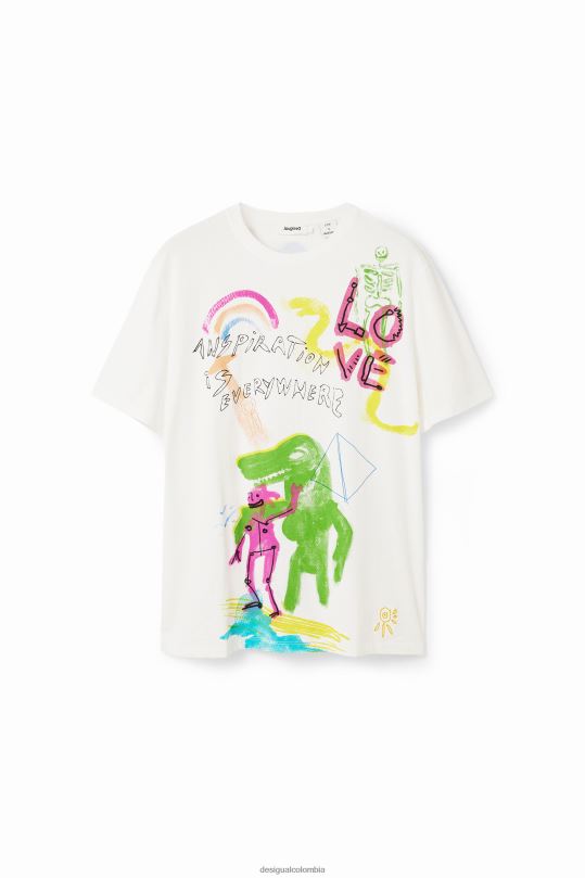 Desigual zapatos Colombia - ropa 4802L1523 hombres Desigual camiseta con ilustración artística