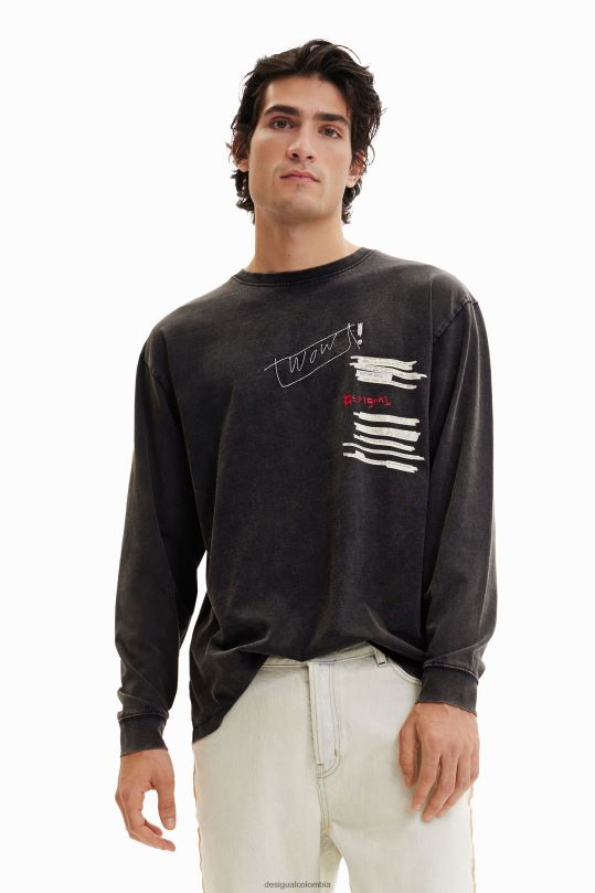 ropa 4802L1542 hombres Desigual camiseta oversize de manga larga - Desigual sale damen