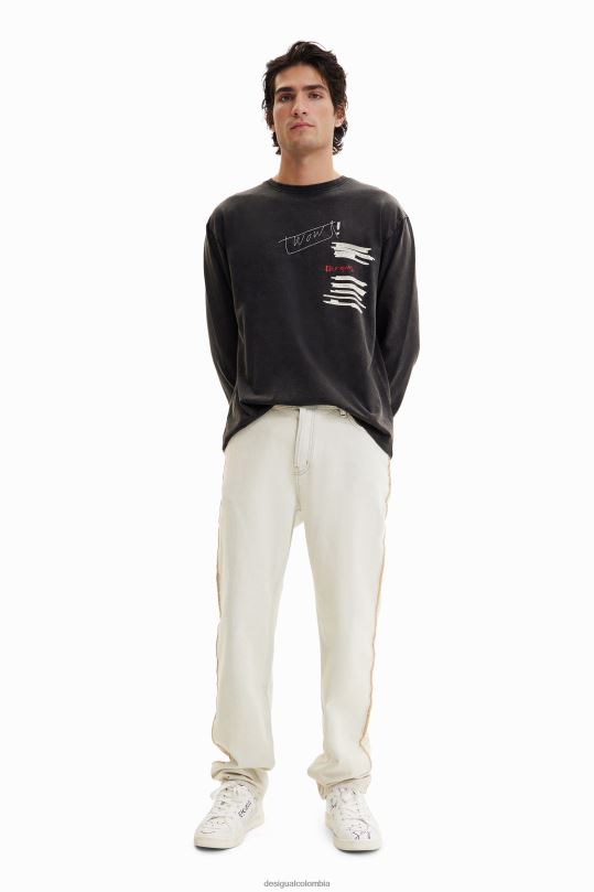 ropa 4802L1542 hombres Desigual camiseta oversize de manga larga - Desigual sale damen