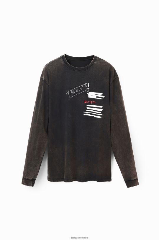 ropa 4802L1542 hombres Desigual camiseta oversize de manga larga - Desigual sale damen