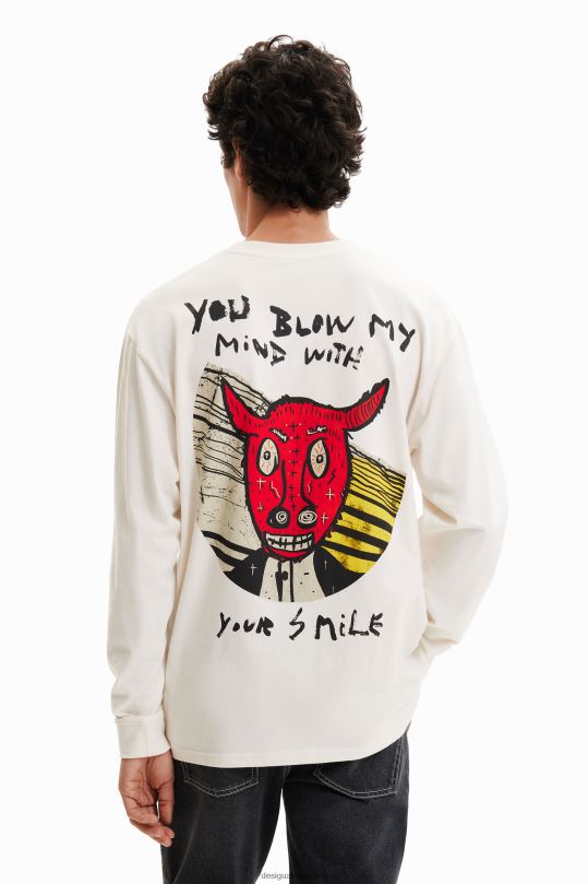 ropa 4802L1545 hombres Desigual camiseta manga larga con ilustración - Desigual sales online