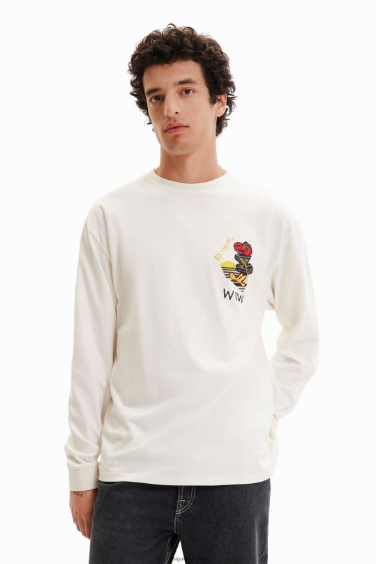 ropa 4802L1545 hombres Desigual camiseta manga larga con ilustración - Desigual sales online