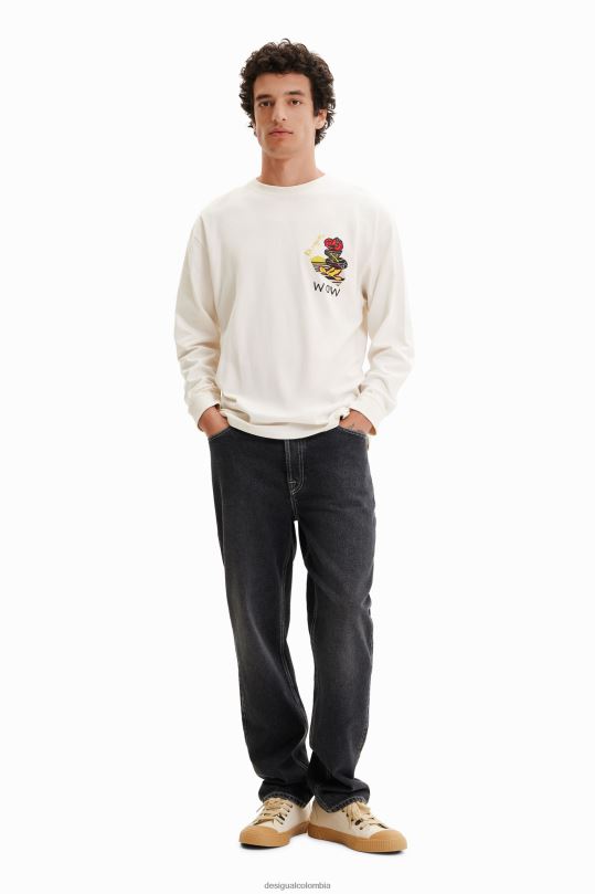 ropa 4802L1545 hombres Desigual camiseta manga larga con ilustración - Desigual sales online