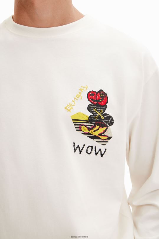 ropa 4802L1545 hombres Desigual camiseta manga larga con ilustración - Desigual sales online