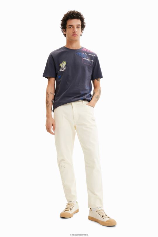 Desigual Colombia pagina oficial - ropa 4802L1554 hombres Desigual camiseta artística bordada