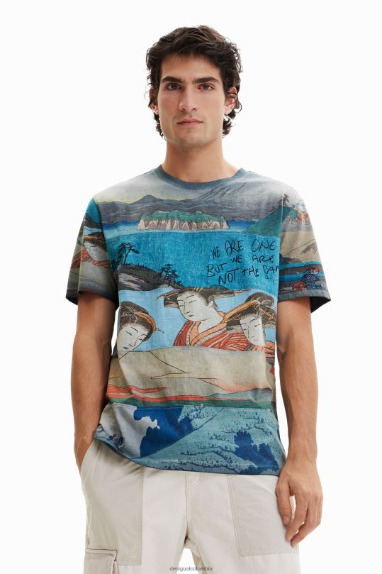 Desigual Colombia - ropa 4802L1559 hombres Desigual camiseta de manga corta con estampado japonés