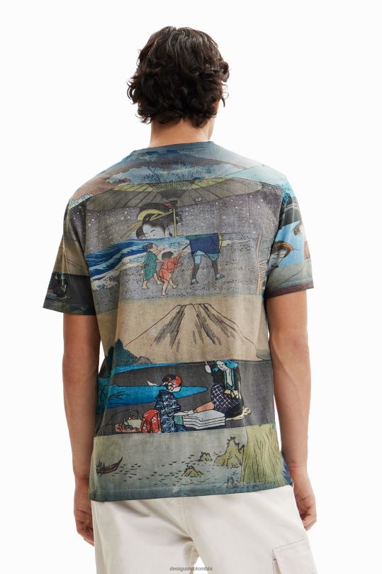 Desigual Colombia - ropa 4802L1559 hombres Desigual camiseta de manga corta con estampado japonés