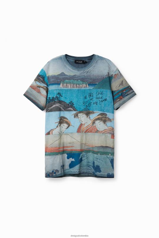 Desigual Colombia - ropa 4802L1559 hombres Desigual camiseta de manga corta con estampado japonés