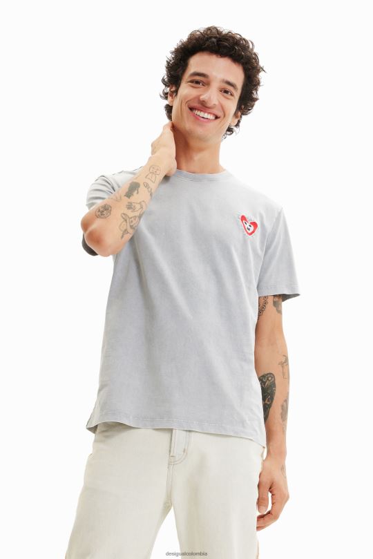 ropa 4802L1567 hombres Desigual camiseta con corazón bordado - Desigual Colombia rebajas