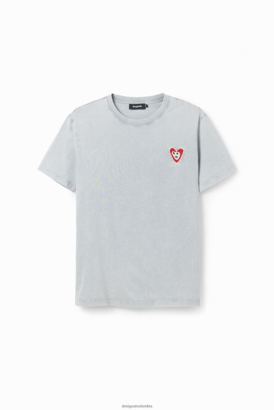 ropa 4802L1567 hombres Desigual camiseta con corazón bordado - Desigual Colombia rebajas