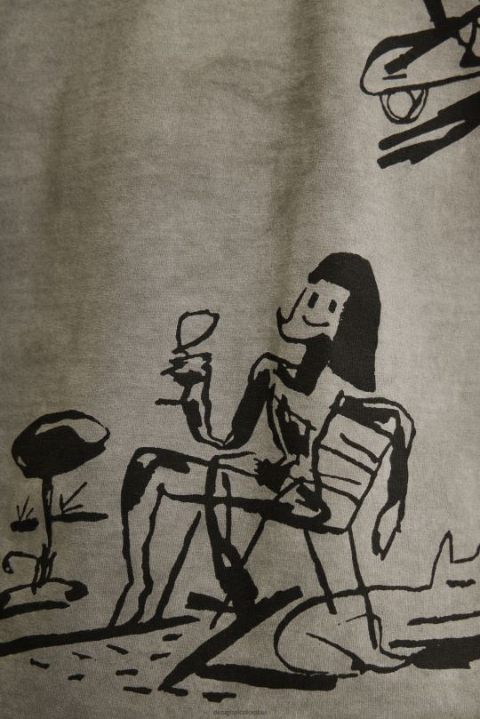 ropa 4802L1571 hombres Desigual camiseta con ilustración tejido lavado - Desigual sales online