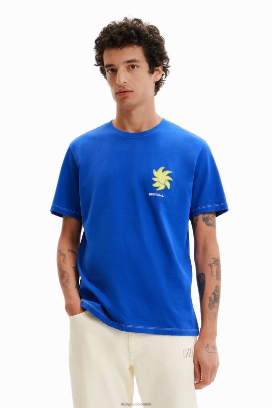 ropa 4802L1573 hombres Desigual camiseta de manga corta con diseño de sol - Desigual shop
