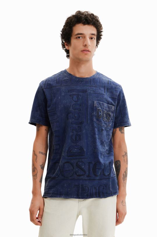 Desigual Colombia pagina oficial - ropa 4802L1574 hombres Desigual camiseta con logo en tejido lavado