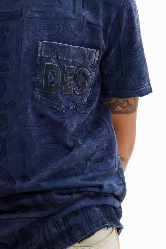 Desigual Colombia pagina oficial - ropa 4802L1574 hombres Desigual camiseta con logo en tejido lavado