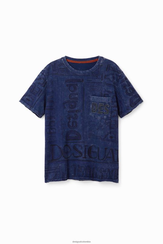 Desigual Colombia pagina oficial - ropa 4802L1574 hombres Desigual camiseta con logo en tejido lavado