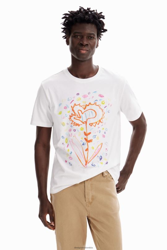 Desigual Colombia bolsos - ropa 4802L1591 hombres Desigual camiseta holgada con flores artísticas