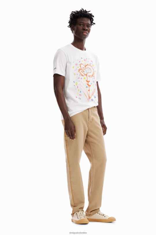 Desigual Colombia bolsos - ropa 4802L1591 hombres Desigual camiseta holgada con flores artísticas
