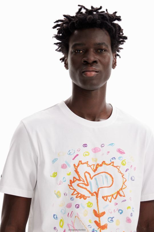 Desigual Colombia bolsos - ropa 4802L1591 hombres Desigual camiseta holgada con flores artísticas