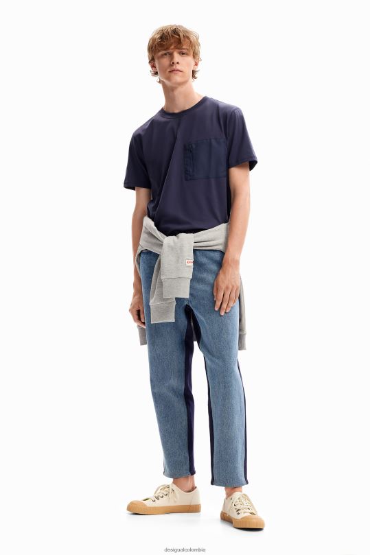 ropa 4802L1610 hombres Desigual camiseta con bolsillo liso - Desigual sales online