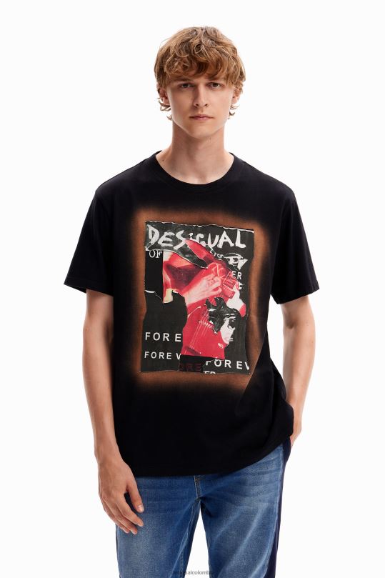 ropa 4802L1618 hombres Desigual camiseta con parche de collage - Desigual shop