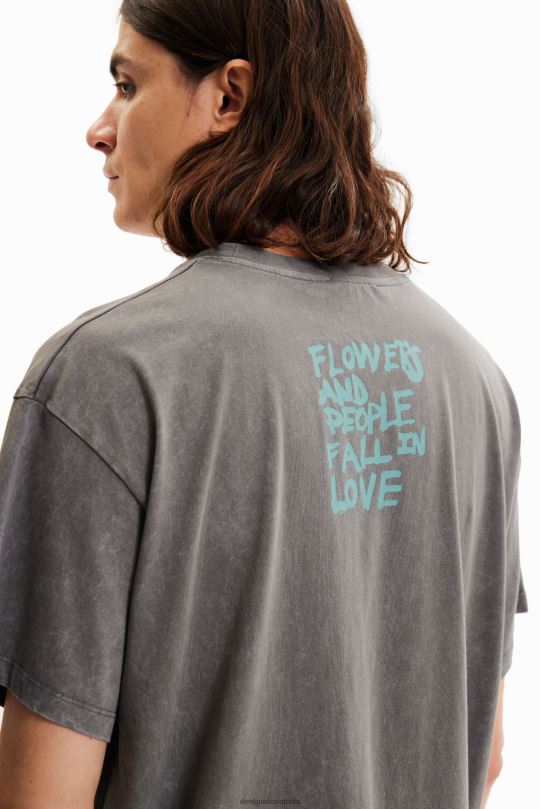 ropa 4802L1656 hombres Desigual camiseta oversize con flores - Desigual sales online