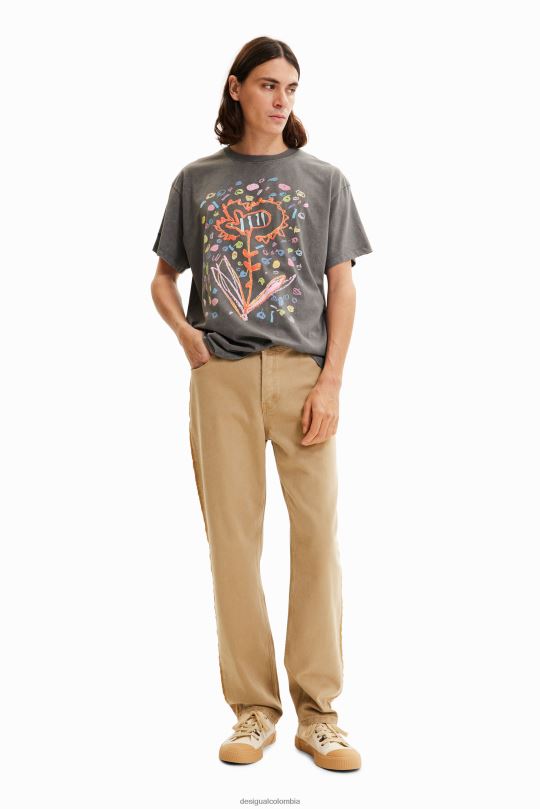ropa 4802L1656 hombres Desigual camiseta oversize con flores - Desigual sales online