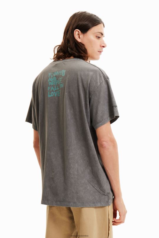 ropa 4802L1656 hombres Desigual camiseta oversize con flores - Desigual sales online