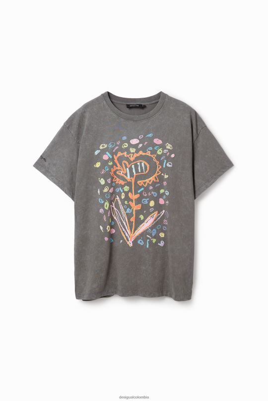 ropa 4802L1656 hombres Desigual camiseta oversize con flores - Desigual sales online