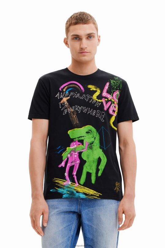 Desigual zapatos Colombia - ropa 4802L1675 hombres Desigual camiseta manga corta dinosaurio