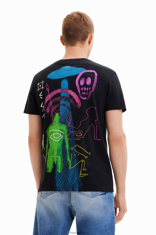 Desigual zapatos Colombia - ropa 4802L1675 hombres Desigual camiseta manga corta dinosaurio