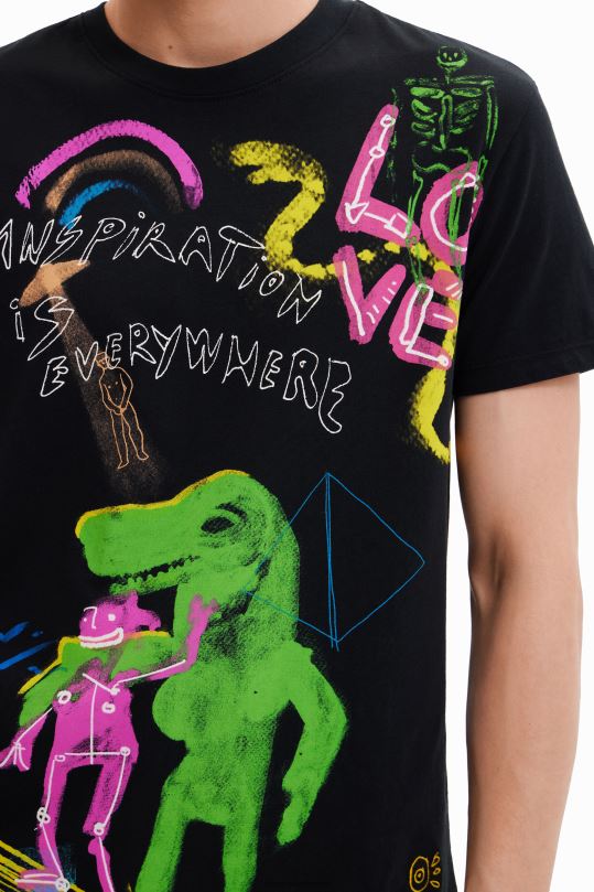 Desigual zapatos Colombia - ropa 4802L1675 hombres Desigual camiseta manga corta dinosaurio