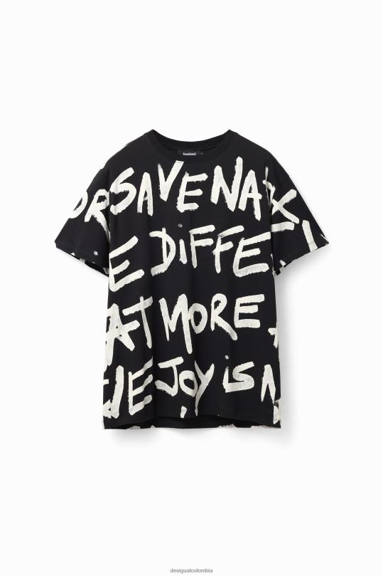 blusas Desigual bogota - ropa 4802L1676 hombres Desigual camiseta oversize con palabras