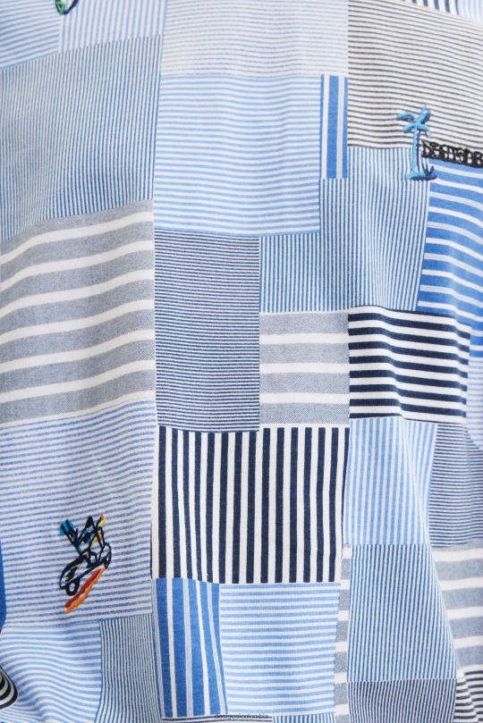 ropa 4802L1689 hombres Desigual camiseta con patchwork bordado - Desigual shop