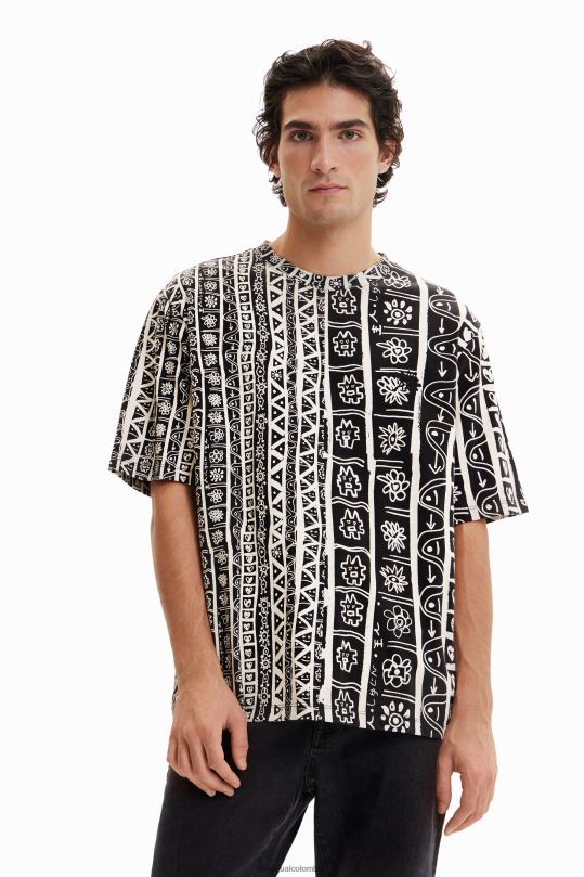 Desigual Colombia - ropa 4802L1691 hombres Desigual camiseta con borde artístico